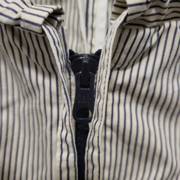 Gap Shacket Women's XL Cream Beige & Black Pinstripe - Picture 4 of 5